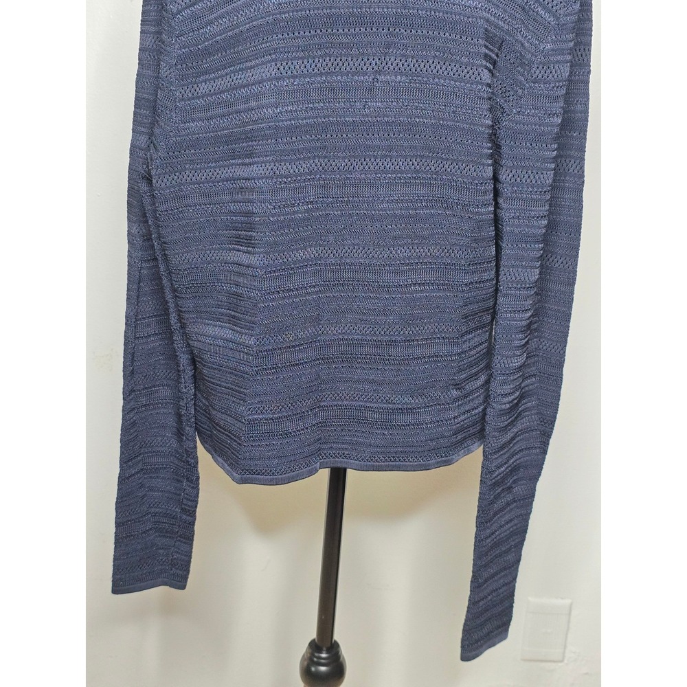Ralph Lauren Black Label Navy Open Front Textured Knit Cardigan Size L - Picture 8 of 11